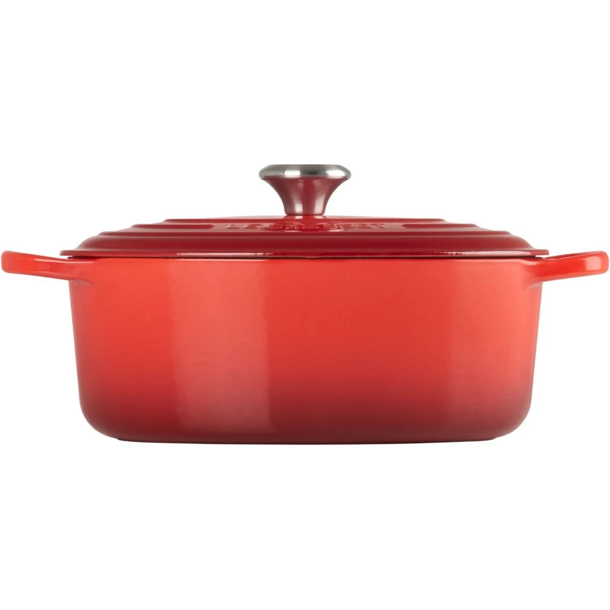 Le Creuset 5 Qt. Oval Signature Dutch Oven With Stainless Steel Knob | Cerise/Cherry Red 2 Le Creuset 5 Qt. Oval Signature Dutch Oven With Stainless Steel Knob | Cerise/Cherry Red - Image 2