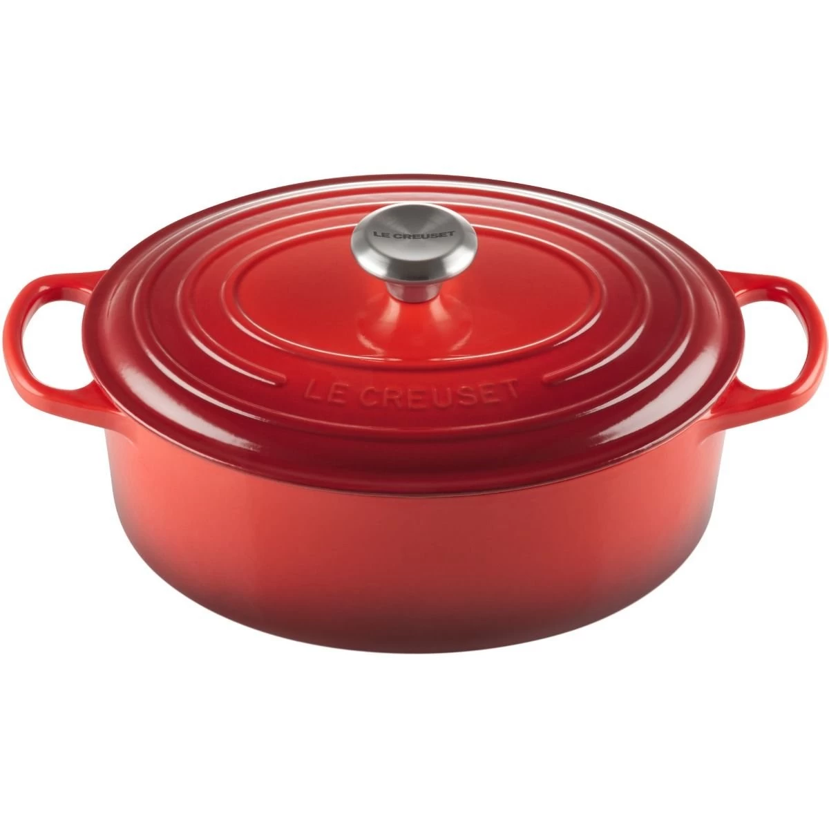 Le Creuset 5 Qt. Oval Signature Dutch Oven With Stainless Steel Knob | Cerise/Cherry Red 1 Le Creuset 5 Qt. Oval Signature Dutch Oven With Stainless Steel Knob | Cerise/Cherry Red