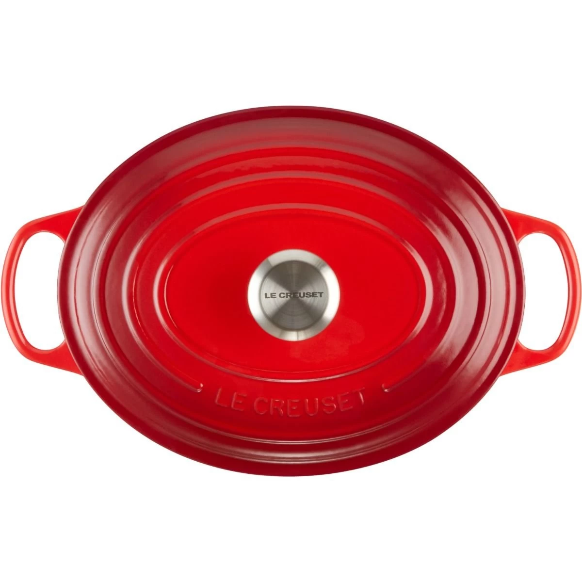 Le Creuset 5 Qt. Oval Signature Dutch Oven With Stainless Steel Knob | Cerise/Cherry Red 3 Le Creuset 5 Qt. Oval Signature Dutch Oven With Stainless Steel Knob | Cerise/Cherry Red - Image 3