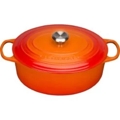Le Creuset 6.75 Qt. Oval Signature Dutch Oven With Stainless Steel Knob | Flame Orange