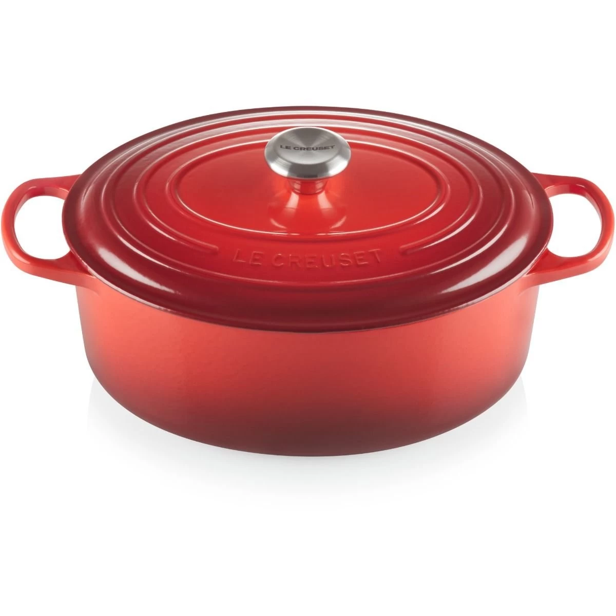 Le Creuset 6.75 Qt. Oval Signature Dutch Oven With Stainless Steel Knob | Cerise/Cherry Red 1 Le Creuset 6.75 Qt. Oval Signature Dutch Oven With Stainless Steel Knob | Cerise/Cherry Red
