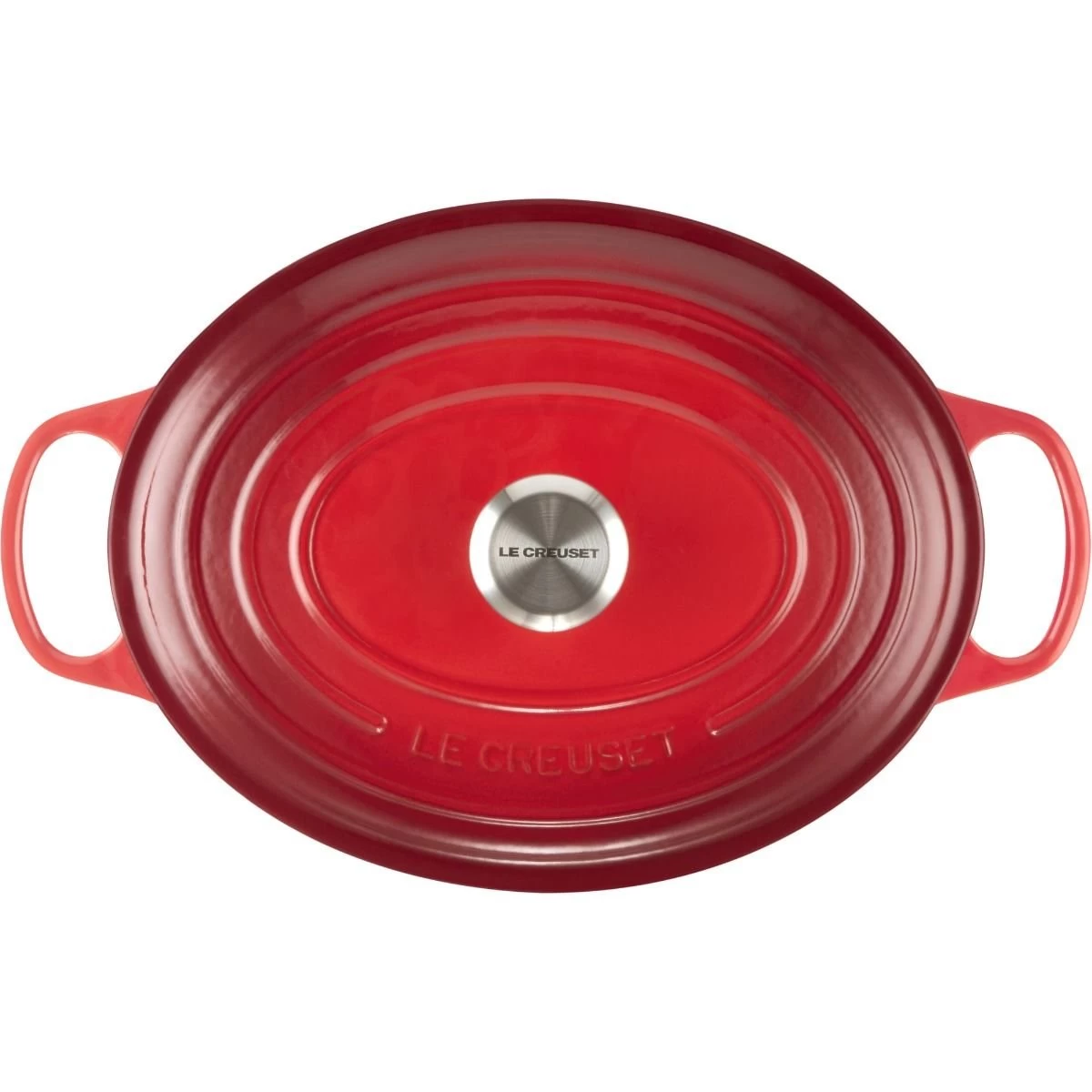 Le Creuset 6.75 Qt. Oval Signature Dutch Oven With Stainless Steel Knob | Cerise/Cherry Red 3 Le Creuset 6.75 Qt. Oval Signature Dutch Oven With Stainless Steel Knob | Cerise/Cherry Red - Image 3