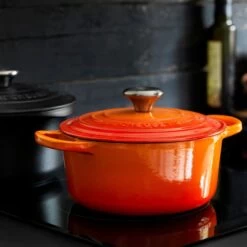 Le Creuset 3.5 Qt. Round Signature Dutch Oven With Stainless Steel Knob | Flame Orange -Cooking Master rs12081 lc 20180130 dk ls 00145 1
