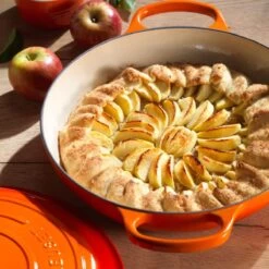 Le Creuset 3.5 Qt. Signature Enameled Cast Iron Braiser With Stainless Steel Knob | Flame Orange -Cooking Master rs12084 rs4066 le creuset ci shall cass apple galette 0991