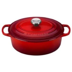 Le Creuset 2.75 Qt. Oval Signature Dutch Oven With Stainless Steel Knob | Cerise/Cherry Red