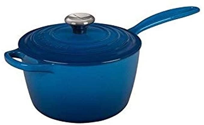 Le Creuset 2.25 Qt. Signature Enameled Cast Iron Saucepan With Stainless Steel Knob | Marseille Blue 1 Le Creuset 2.25 Qt. Signature Enameled Cast Iron Saucepan With Stainless Steel Knob | Marseille Blue