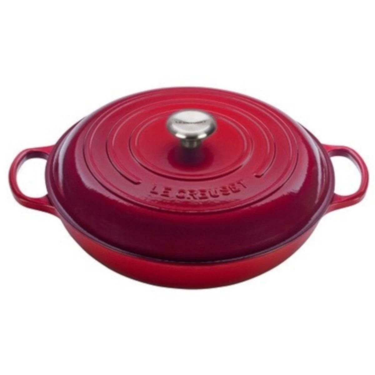 Le Creuset 5 Qt. Signature Enameled Cast Iron Braiser With Stainless Steel Knob | Cerise/Cherry Red 1 Le Creuset 5 Qt. Signature Enameled Cast Iron Braiser With Stainless Steel Knob | Cerise/Cherry Red
