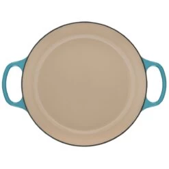Le Creuset 3.5 Qt. Signature Enameled Cast Iron Braiser With Stainless Steel Knob | Caribbean Blue -Cooking Master rs12366 ls2532 3017ss 4