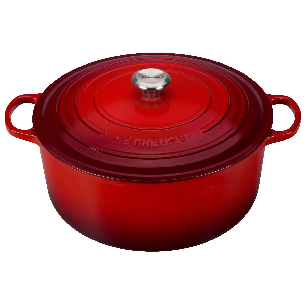 Le Creuset 13.25 Qt. Round Signature Cast Iron Dutch Oven With Stainless Steel Knob | Cerise/Cherry Red 1 Le Creuset 13.25 Qt. Round Signature Cast Iron Dutch Oven With Stainless Steel Knob | Cerise/Cherry Red