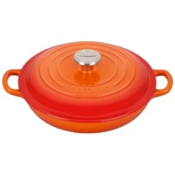 Le Creuset 1.5 Qt. Signature Enameled Cast Iron Braiser With Stainless Steel Knob | Flame Orange