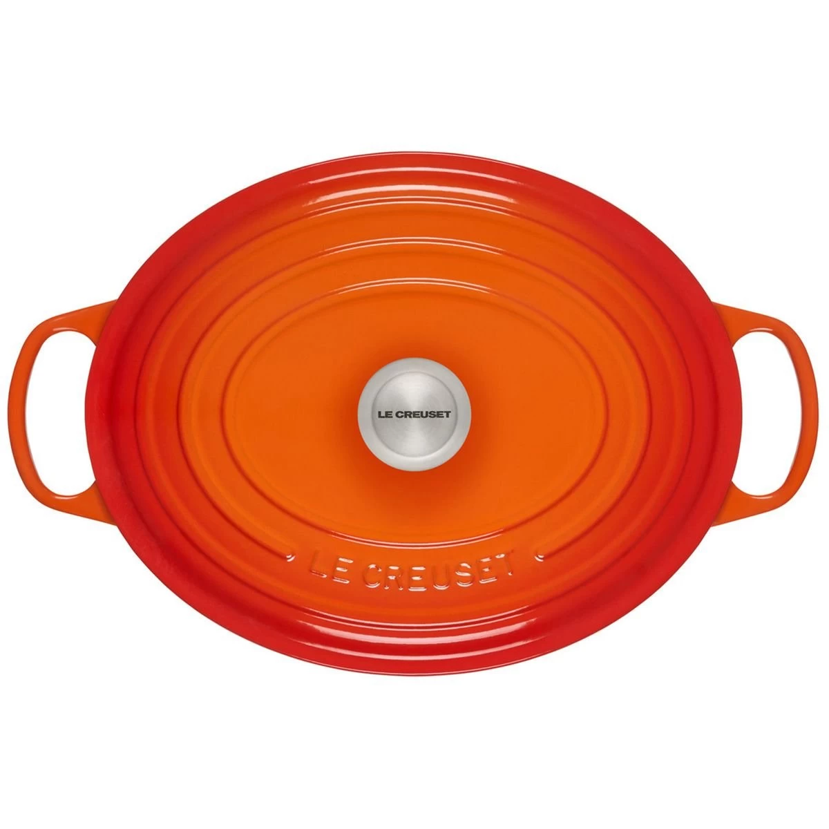 Le Creuset 6.75 Qt. Oval Signature Dutch Oven With Stainless Steel Knob | Flame Orange 3 Le Creuset 6.75 Qt. Oval Signature Dutch Oven With Stainless Steel Knob | Flame Orange - Image 3