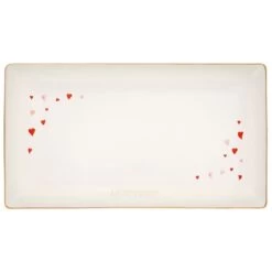 Le Creuset L'Amour Rectangular Hostess Tray With Heart Applique| White