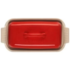 Le Creuset Heritage Butter Dish | Cerise/Cherry Red -Cooking Master rs15828 h butterdish cerise 3 lpr