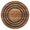 Le Creuset 8" Magnetic Wooden Trivet With Black Silicone Rings | Acacia Wood