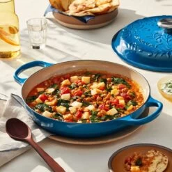 Le Creuset Olive Branch Collection 3.5 Qt. Signature Braiser | Marseille -Cooking Master rs16888 220511 lecreuset olivebranchbraiser recipesqret