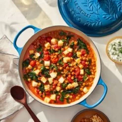 Le Creuset Olive Branch Collection 3.5 Qt. Signature Braiser | Marseille -Cooking Master rs16889 220511 lecreuset olivebranchbraiser recipecardret