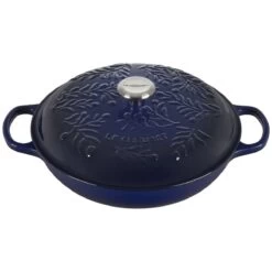 Le Creuset Olive Branch Collection 3.5 Qt. Signature Braiser | Indigo Blue
