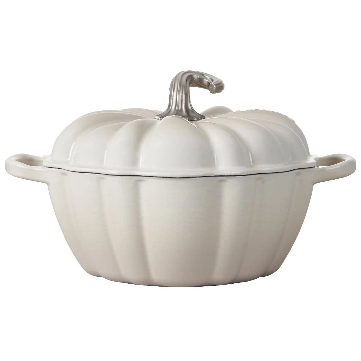 Le Creuset 4 Qt. Pumpkin Cocotte | Meringue 2 Le Creuset 4 Qt. Pumpkin Cocotte | Meringue - Image 2