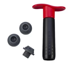 Le Creuset Wine Pump + 3 Stoppers | Cerise/Cherry Red