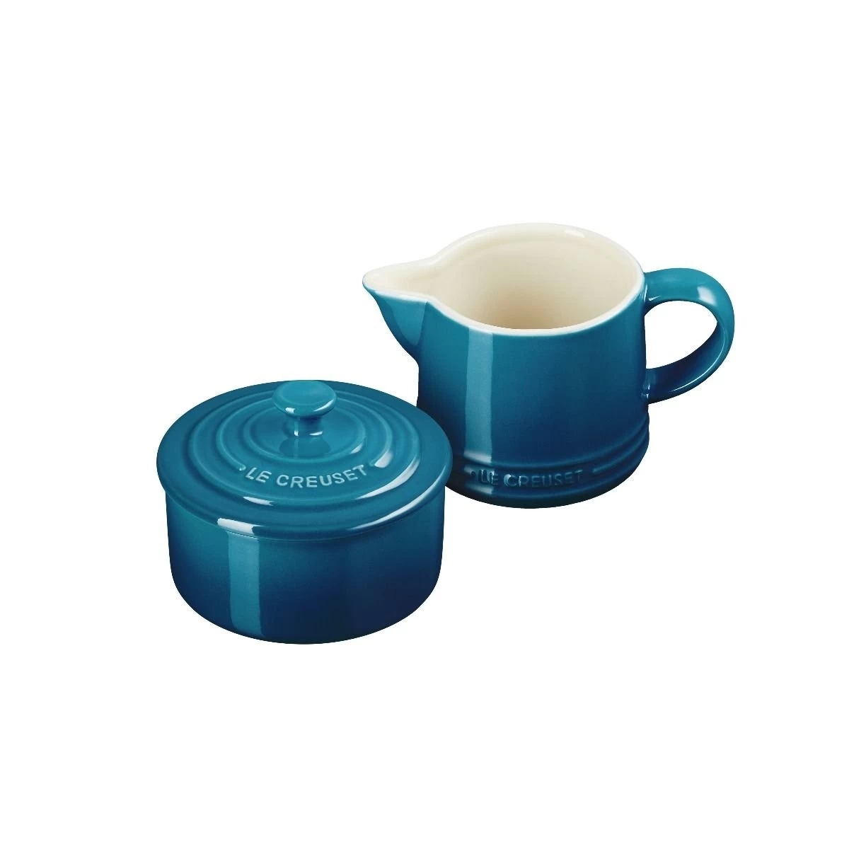 Le Creuset Signature Cream & Sugar Set | Deep Teal 2 Le Creuset Signature Cream & Sugar Set | Deep Teal - Image 2