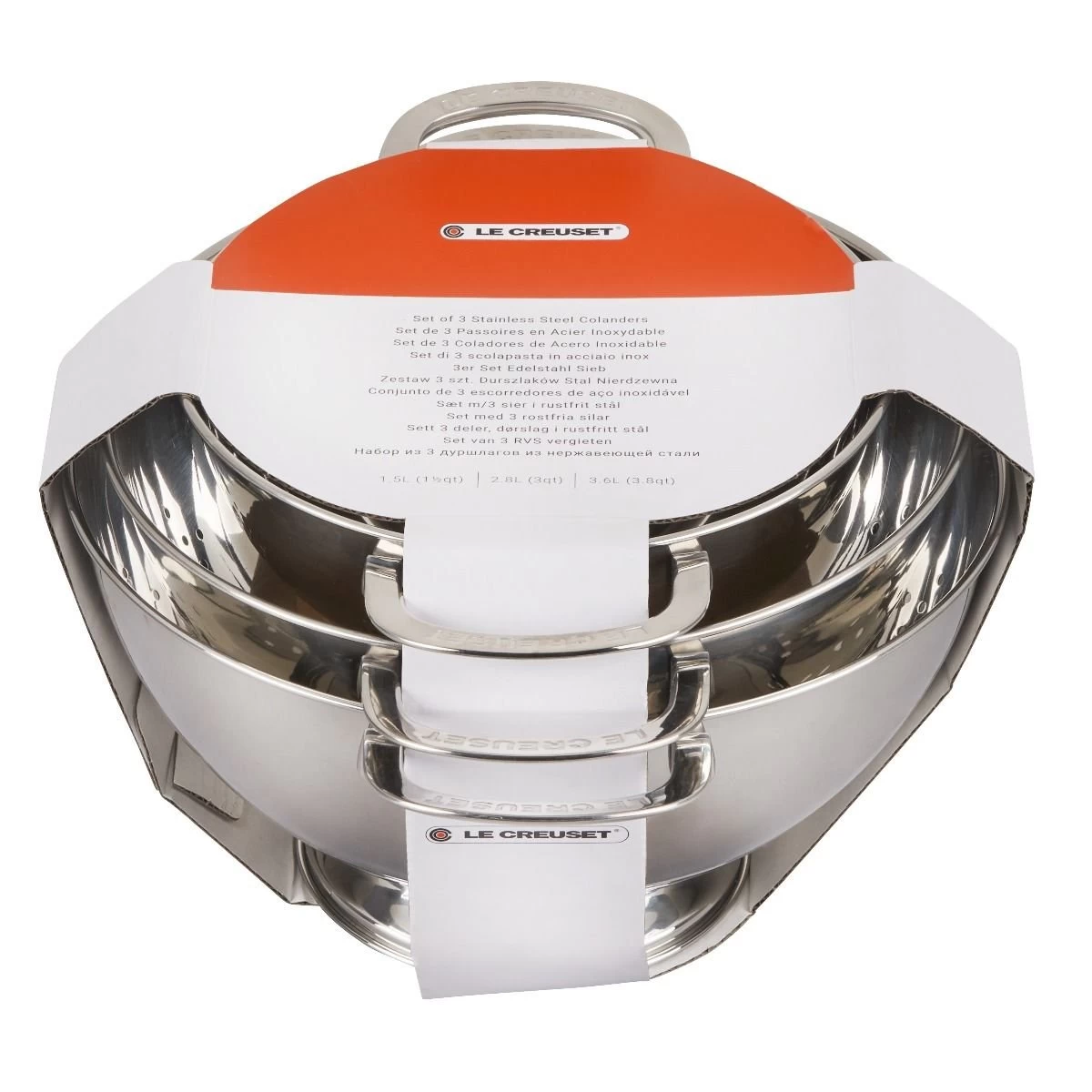 Le Creuset Stackable Stainless Steel Colanders (Set Of 3) 2 Le Creuset Stackable Stainless Steel Colanders (Set Of 3) - Image 2