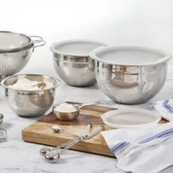 Le Creuset Nested Stainless Steel Mixing Bowls (Set Of 3) -Cooking Master rs18817 stainless ls