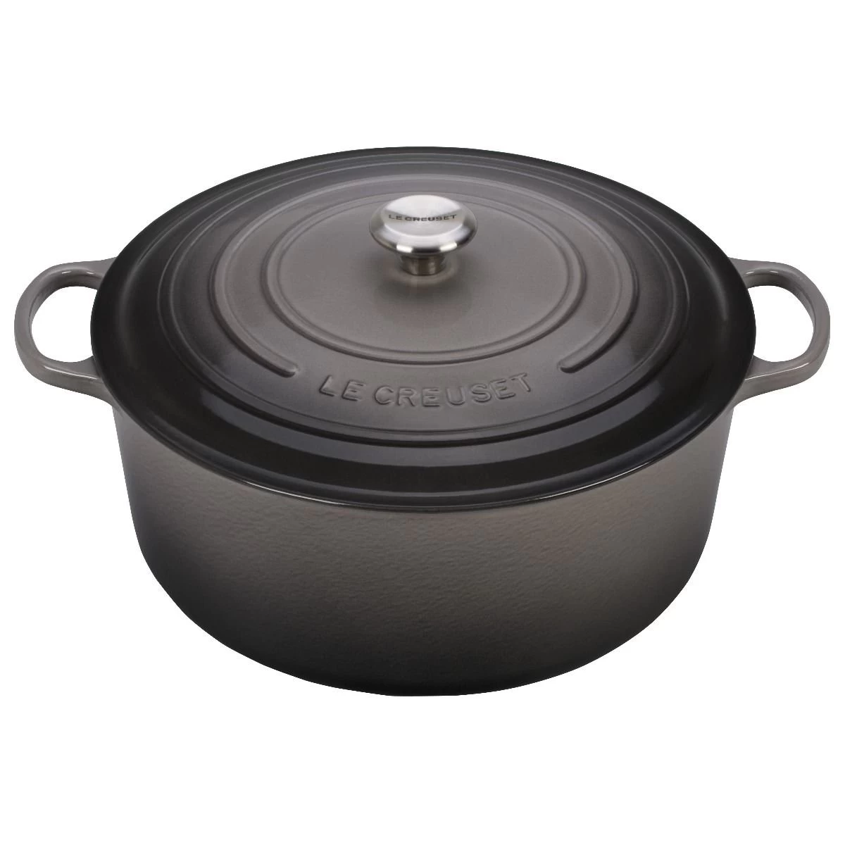 Le Creuset 13.25 Qt. Round Signature Cast Iron Dutch Oven With Stainless Steel Knob | Oyster Grey 1 Le Creuset 13.25 Qt. Round Signature Cast Iron Dutch Oven With Stainless Steel Knob | Oyster Grey