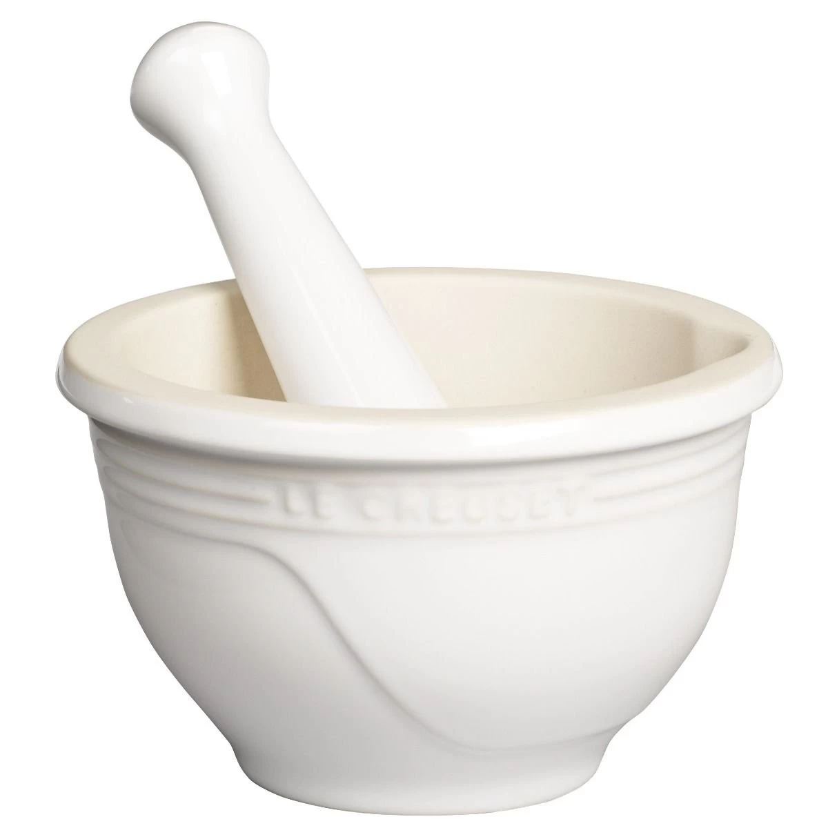 Le Creuset 10oz Mortar & Pestle | White 1 Le Creuset 10oz Mortar & Pestle | White