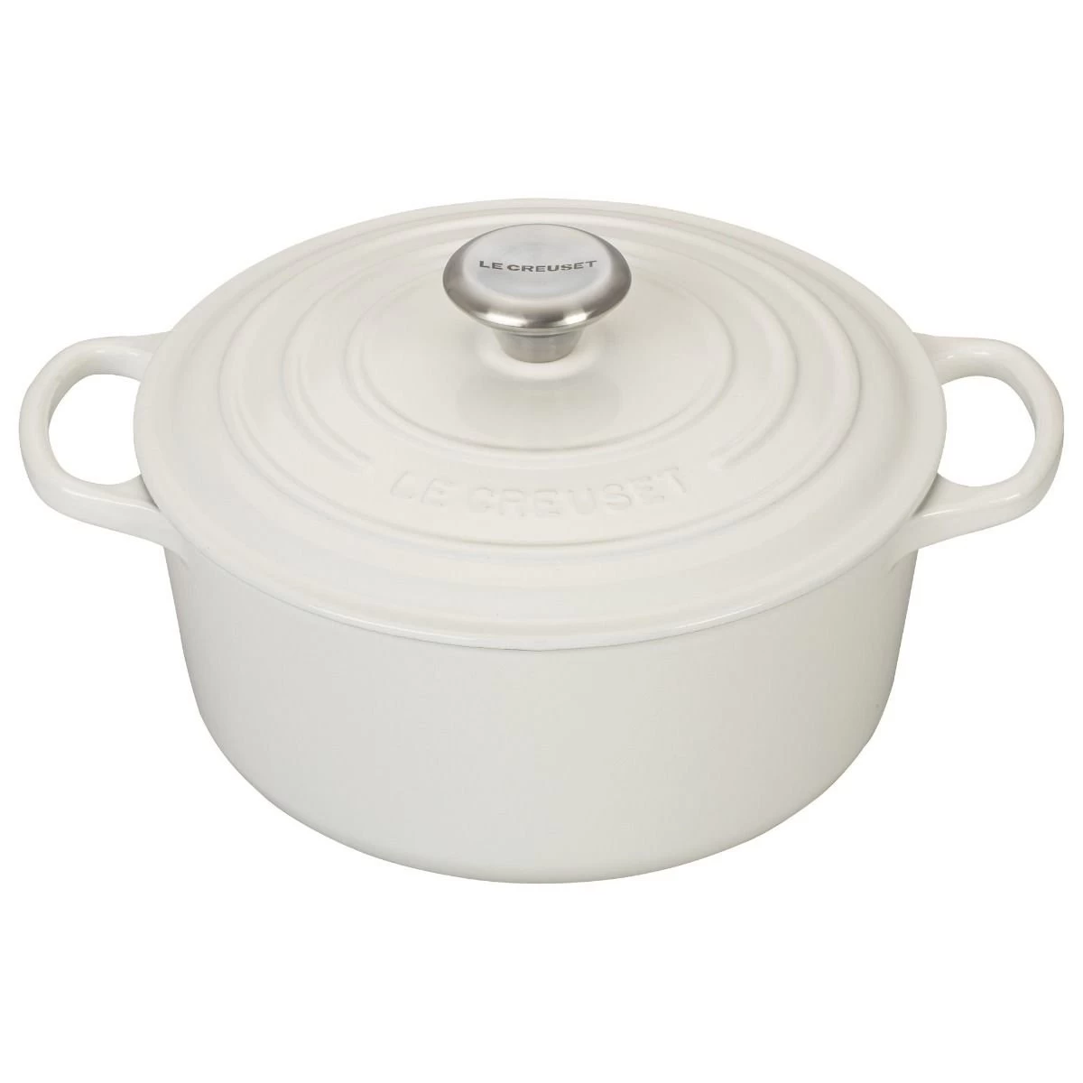 Le Creuset 4.5 Qt. Round Signature Dutch Oven With Stainless Steel Knob | White 1 Le Creuset 4.5 Qt. Round Signature Dutch Oven With Stainless Steel Knob | White