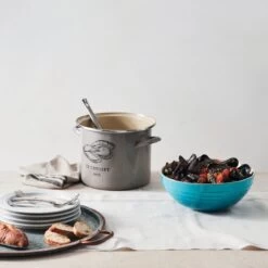 Le Creuset 3.1 Qt. Large Multi Bowl | Caribbean Blue -Cooking Master rs8343 180319 lca steamed mussels sausage 153 soft sunlight