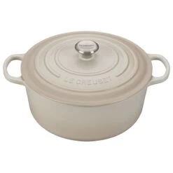 Le Creuset 9 Qt. Round Signature Dutch Oven With Stainless Steel Knob | Meringue White