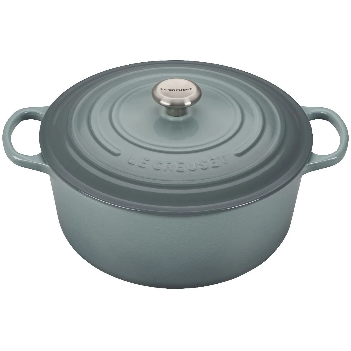 Le Creuset 9 Qt. Round Signature Dutch Oven With Stainless Steel Knob | Sea Salt 1 Le Creuset 9 Qt. Round Signature Dutch Oven With Stainless Steel Knob | Sea Salt