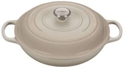 Le Creuset 3.5 Qt. Signature Enameled Cast Iron Braiser With Stainless Steel Knob | Meringue White