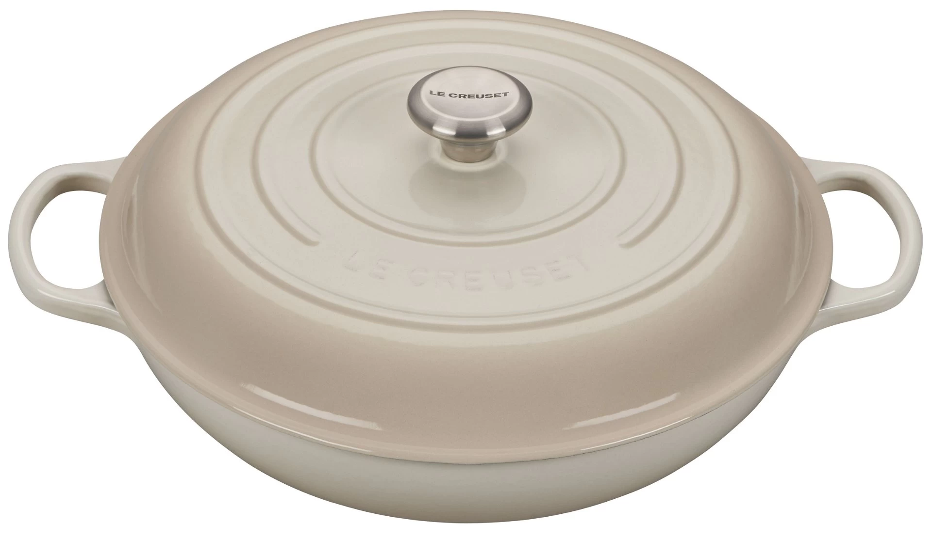 Le Creuset 5 Qt. Signature Enameled Cast Iron Braiser With Stainless Steel Knob | Meringue White 1 Le Creuset 5 Qt. Signature Enameled Cast Iron Braiser With Stainless Steel Knob | Meringue White