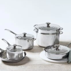 Le Creuset 10-Piece Cookware Set | Tri-Ply Stainless Steel -Cooking Master rs9502 stainless10piece 02 1