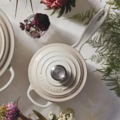 Le Creuset 1.75 Qt. Signature Enameled Cast Iron Saucepan With Stainless Steel Knob | Meringue White -Cooking Master sauce1