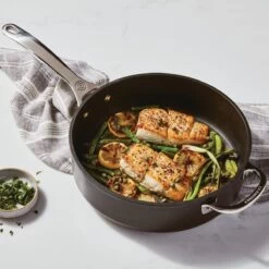 Le Creuset 4.25 Qt. Sauté Pan With Glass Lid | Toughened Nonstick Pro -Cooking Master saute