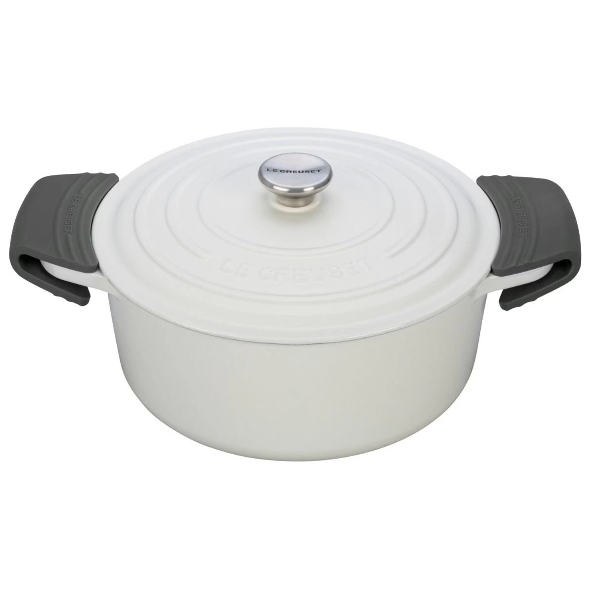 Le Creuset Silicone Handle Grips Set | Oyster Grey 2 Le Creuset Silicone Handle Grips Set | Oyster Grey - Image 2