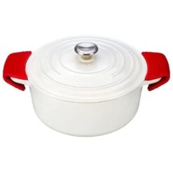 Le Creuset Silicone Handle Grips Set | Cerise/Cherry Red -Cooking Master silicone handle grips in cerise sg100 67 1