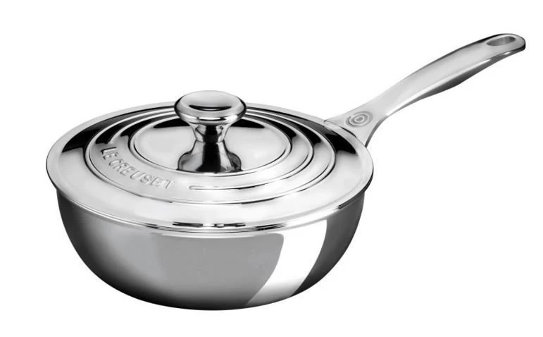 Le Creuset 2 Qt. Stainless Steel Saucier Pan With Lid