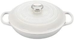 Le Creuset 2.25 Qt. Signature Enameled Cast Iron Braiser With Stainless Steel Knob | White
