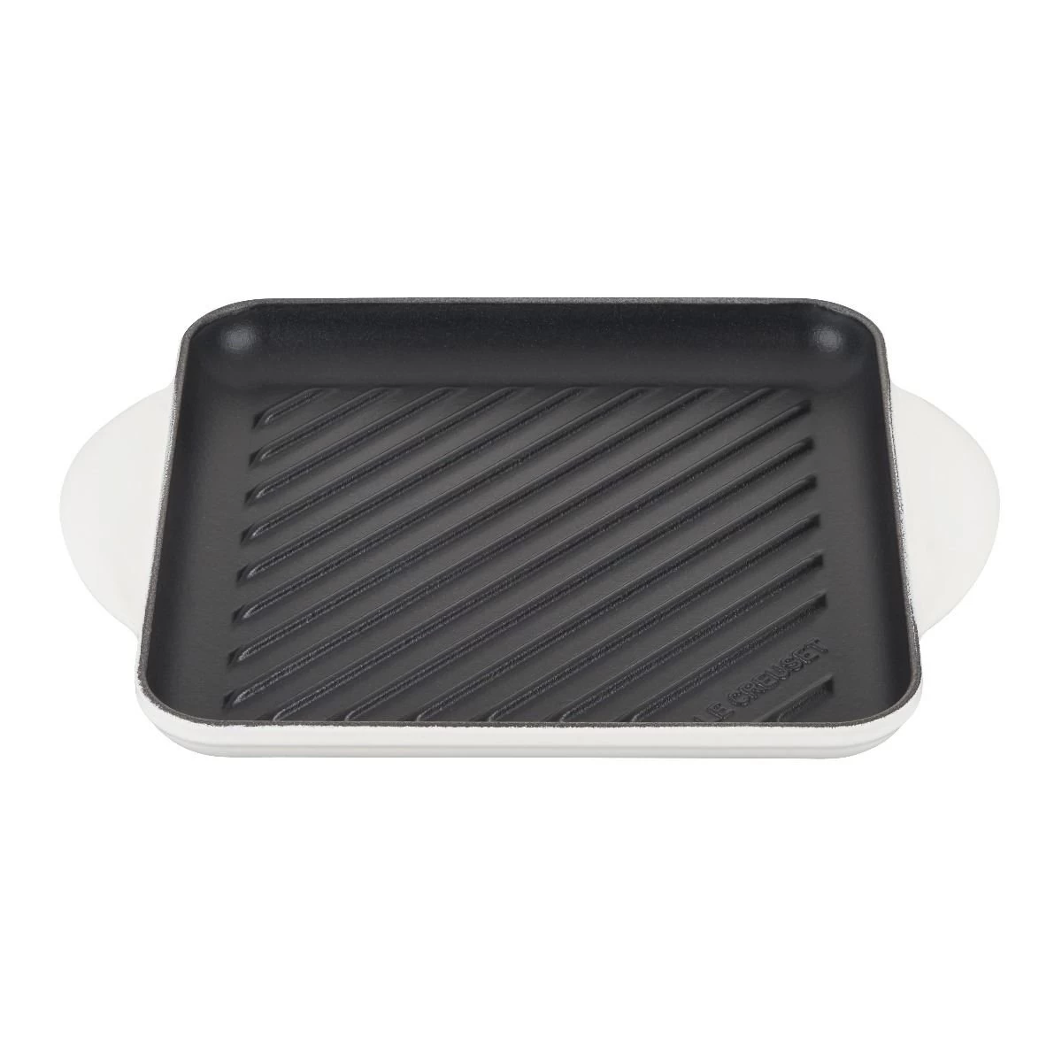 Le Creuset 9.5" Square Signature Enameled Cast Iron Grill Pan | White 1 Le Creuset 9.5" Square Signature Enameled Cast Iron Grill Pan | White